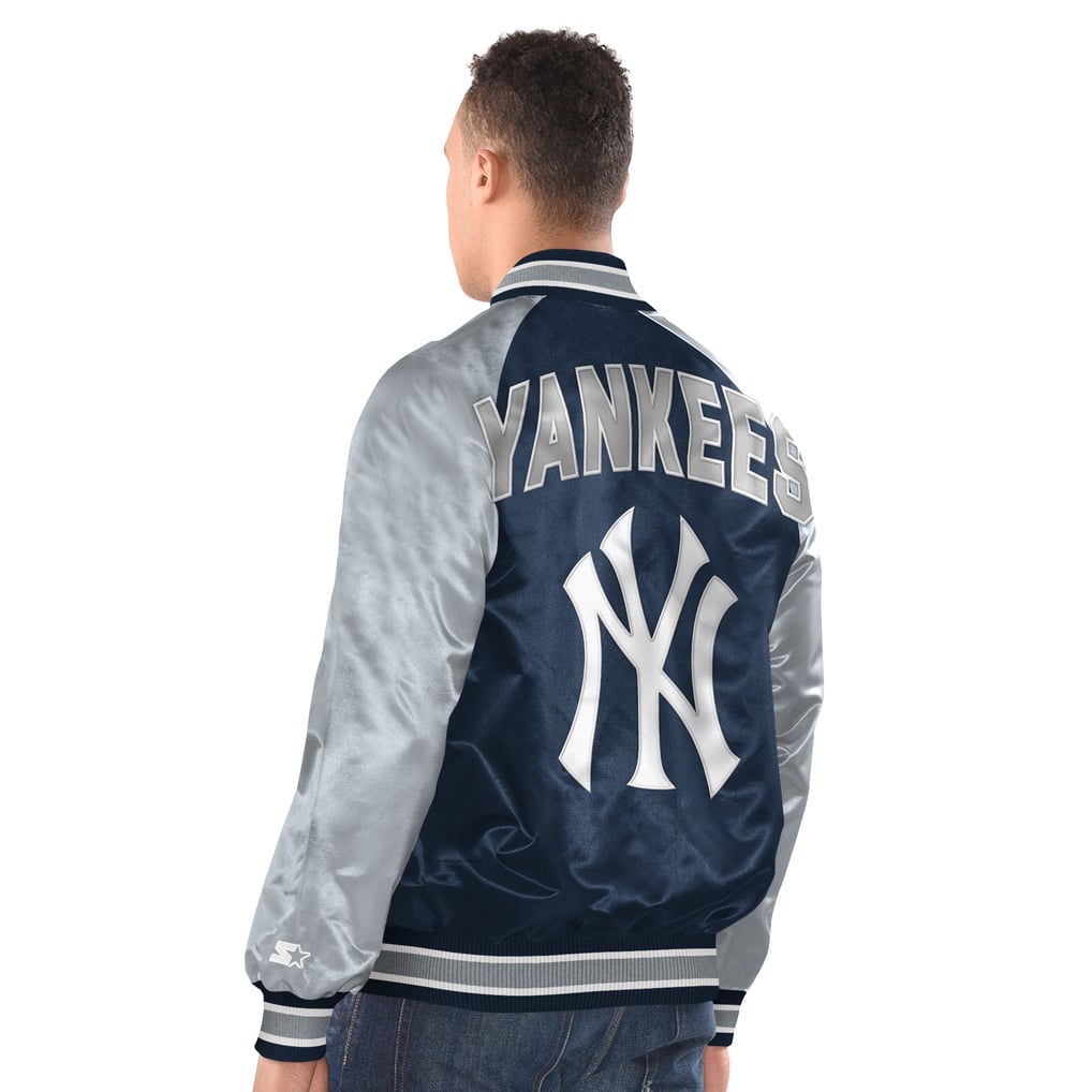 New York Yankees Starter Raglan Blitz Varsity Jacket - Navy/Gray