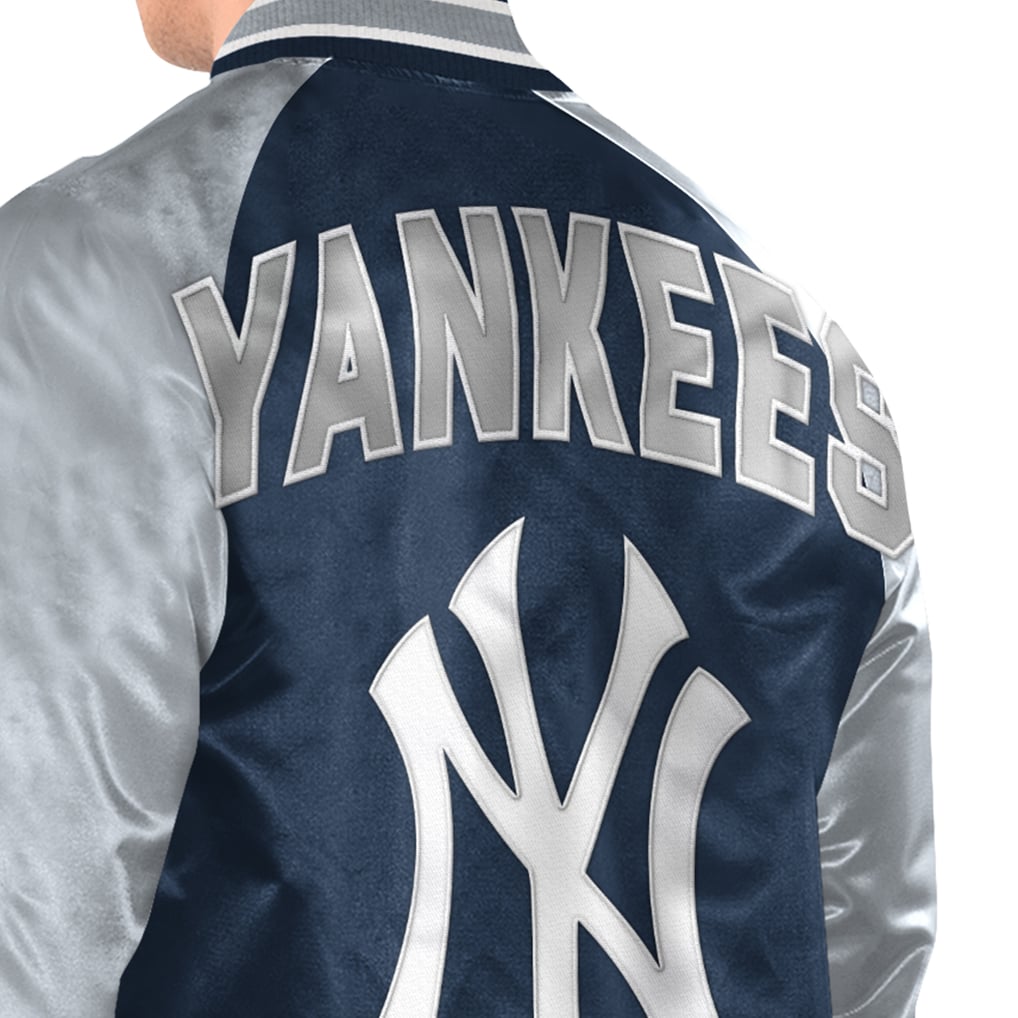 New York Yankees Starter Raglan Blitz Varsity Jacket - Navy/Gray