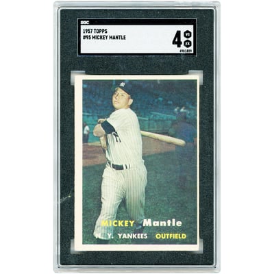 Mickey Mantle New York Yankees 1957 Topps #95 SGC Authenticated 4 Card 
