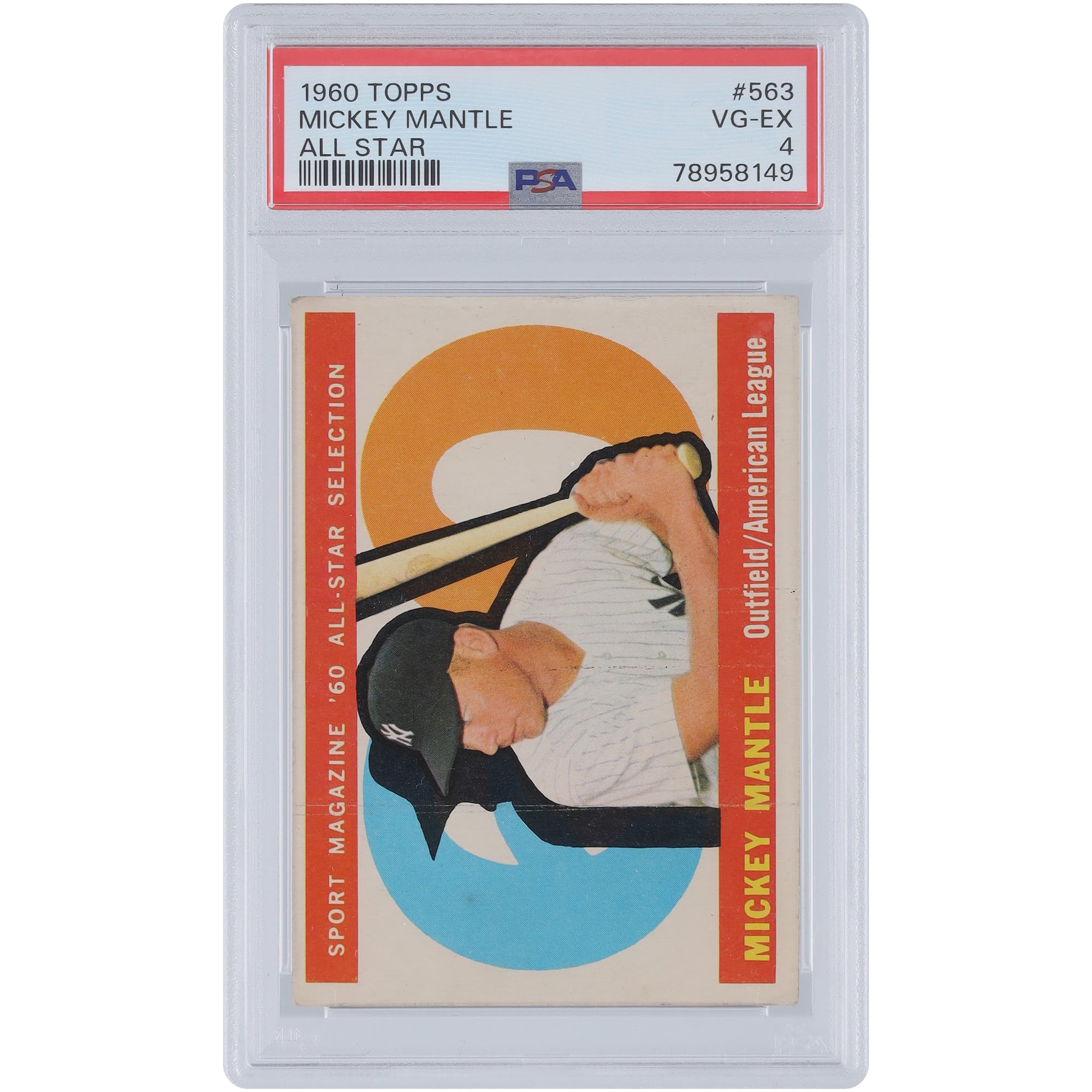 Mickey Mantle New York Yankees 1960 Topps All Star #563 PSA 