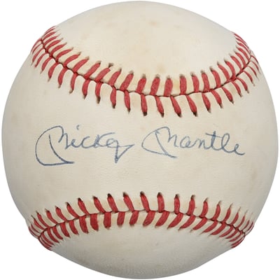 Mickey Mantle New York Yankees Autographed Fanatics Authentic Baseball JSA BB55988