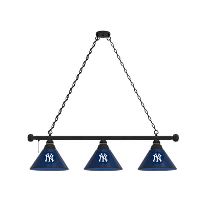 New York Yankees 3-Shade Billiard Light with Black Fixture