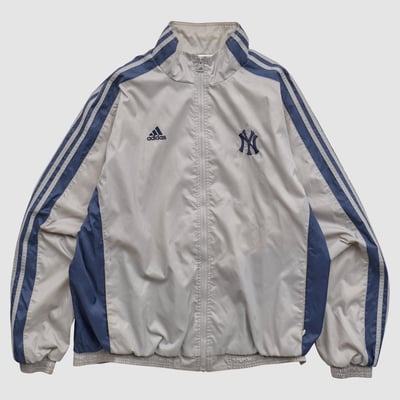 New York Yankees Adidas 2000s Full Zip Jacket - White - XL by Fanatics Real Vintage