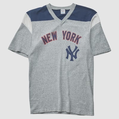 New York Yankees Champion 80s T-shirt - Heather Gray - S by Fanatics Real Vintage