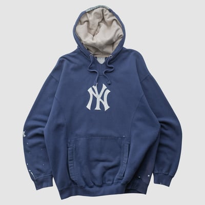 New York Yankees Genuine Merchandise 2000s Hooded Pullover Sweatshirt - Navy - M by Fanatics Real Vintage