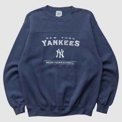 New York Yankees Lee Apparel 90s Pullover Sweatshirt - Navy - L by Fanatics Real Vintage