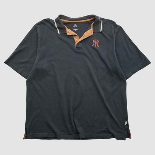 New York Yankees Majestic 2000s Polo - Black - 2XL by Fanatics Real Vintage