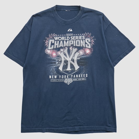 New York Yankees Majestic 2009 T-shirt - Navy - M by Fanatics Real Vintage