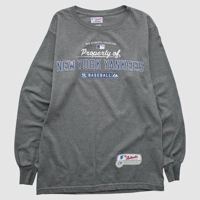 New York Yankees Majestic 2010s Long Sleeve T-shirt - Dark Heather Gray - S by Fanatics Real Vintage