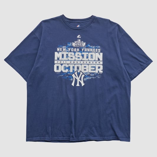 New York Yankees Majestic 2011 T-shirt - Navy - 2XL by Fanatics Real Vintage