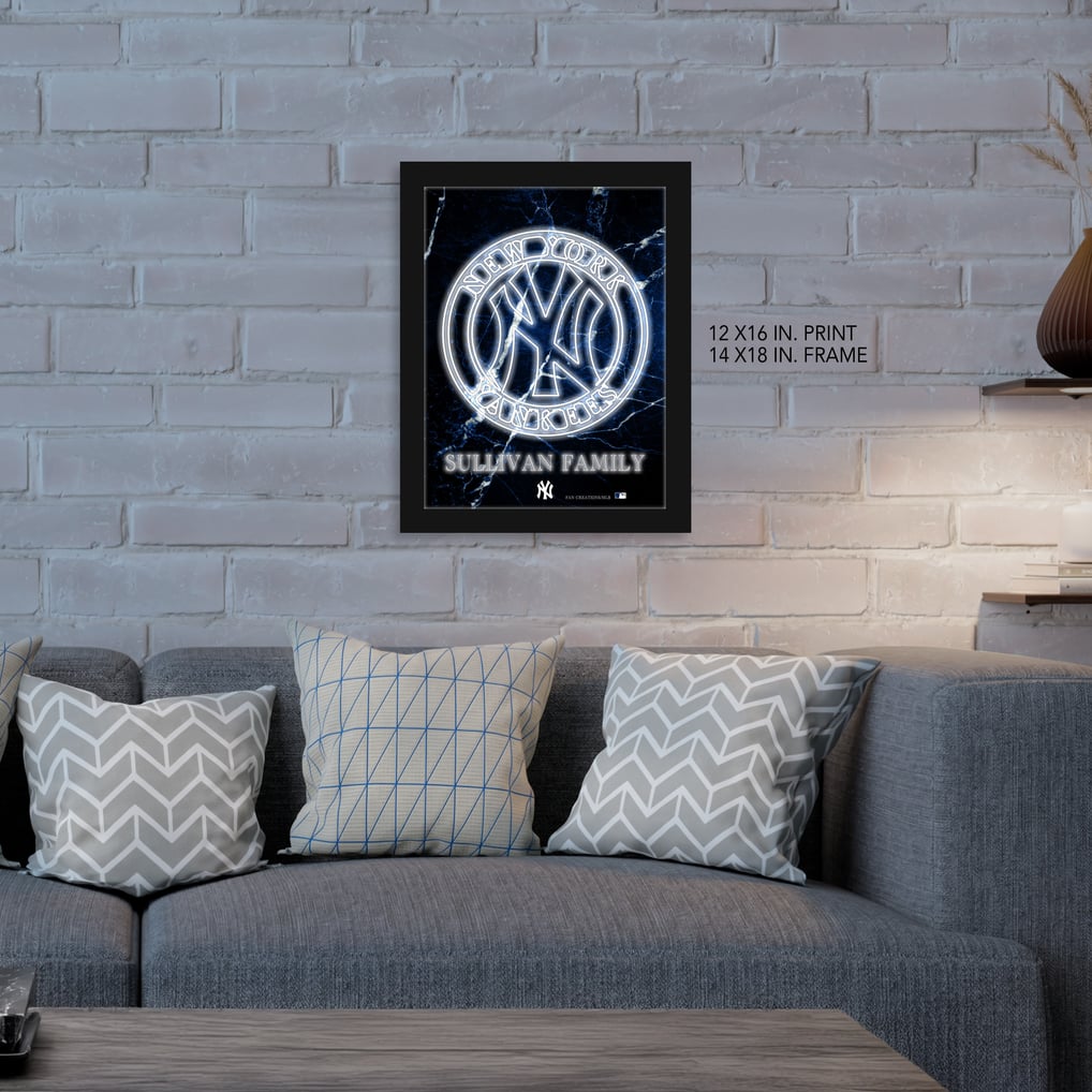 New York Yankees Personalized 12" x 16" Framed Art Print