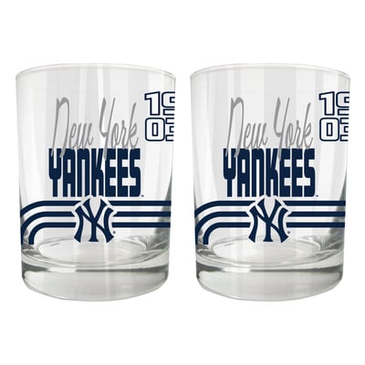 New York Yankees Two-Piece 12oz. Heritage Rocks Glass Set