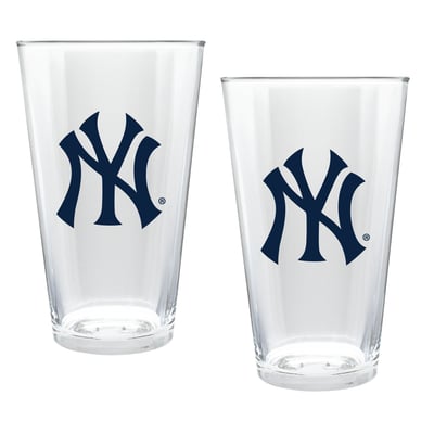 New York Yankees Two-Piece 16oz. Double Play Pint Glass Set