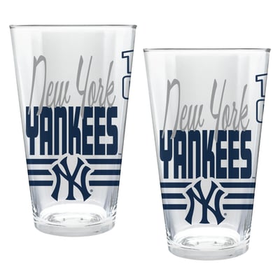 New York Yankees Two-Piece 16oz. Heritage Pint Glass Set