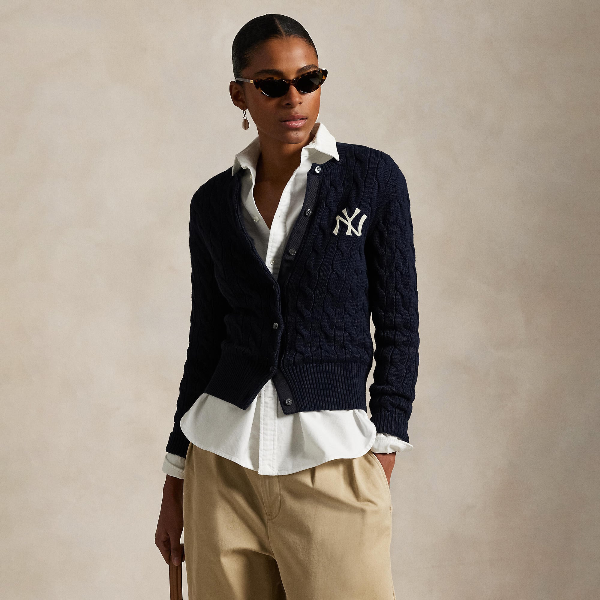 Yankees Polo Ralph Lauren Navy Cardigan