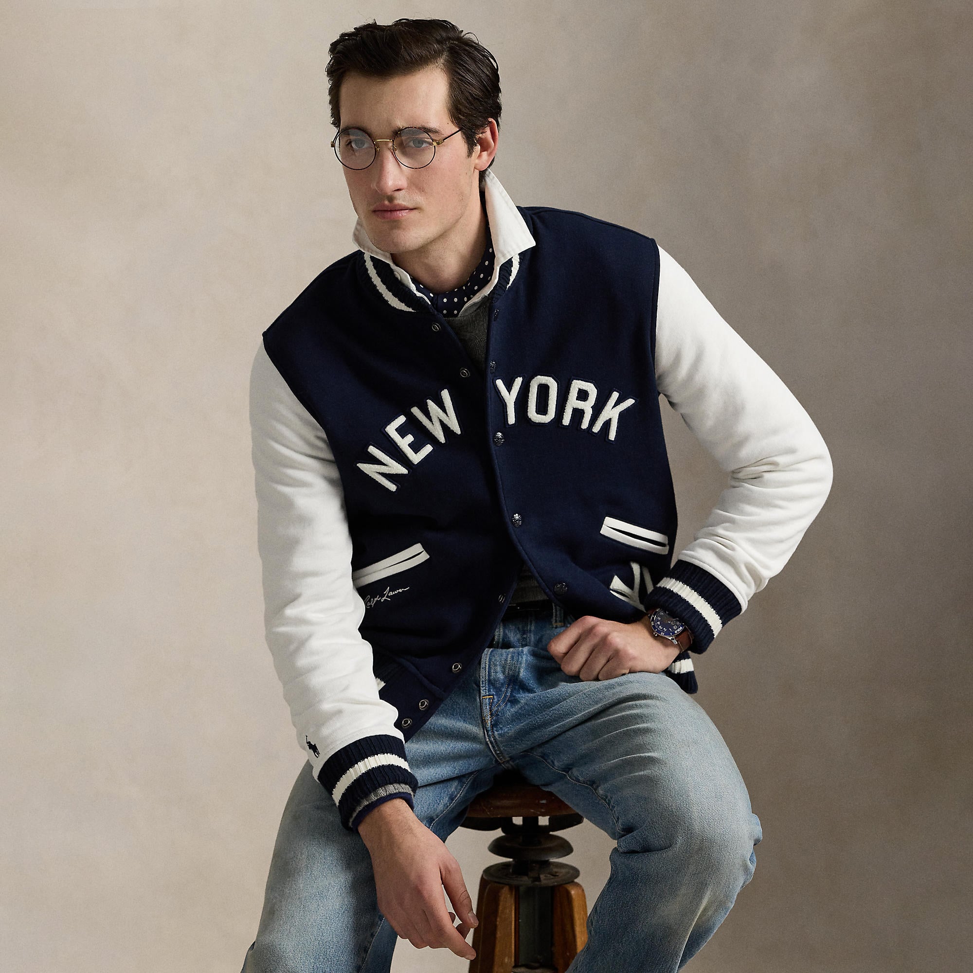 Yankees Polo Ralph Lauren Fleece Jacket - Navy