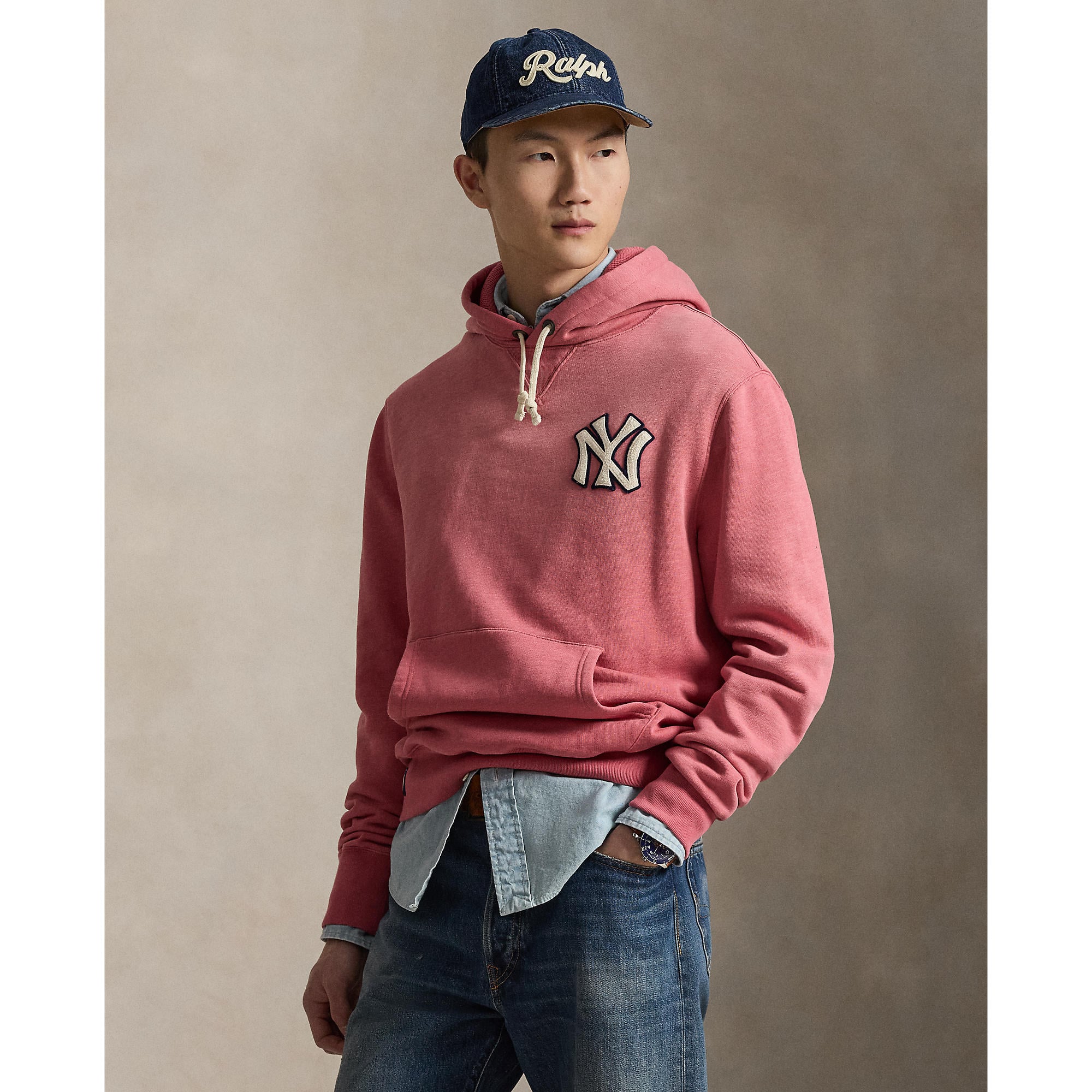 Yankees Polo Ralph Lauren Red Fleece Hoodie