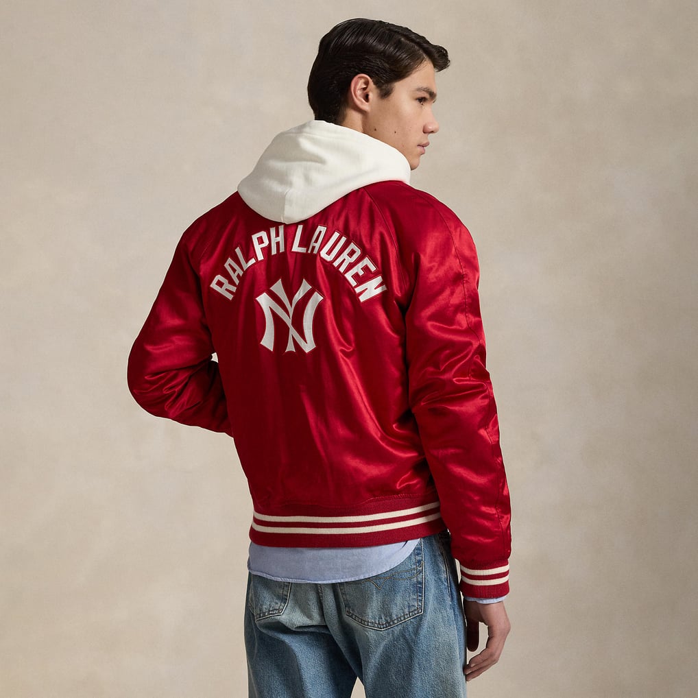 Yankees Polo Ralph Lauren Red Satin Jacket
