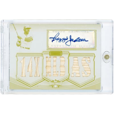 Reggie Jackson New York Yankees Autographed 2010 Topps Triple Threads Multi Game Used Relic White Whale #TTAR-104 #1/1 Card