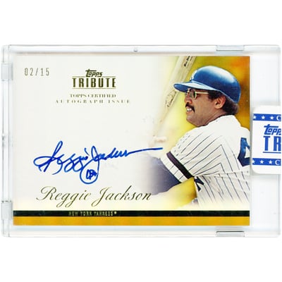 Reggie Jackson New York Yankees Autographed 2012 Topps Tribute Gold #TA-RJ #2/15 Card 