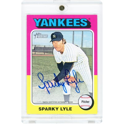 Sparky Lyle New York Yankees Autographed 2024 Topps Heritage Real One 1975 Topps Design #ROA-SL Card 