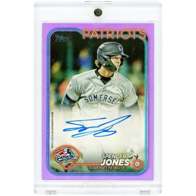 Spencer Jones New York Yankees Autographed 2024 Topps Pro Debut Purple Foil #PD-165 #180/299 Card 