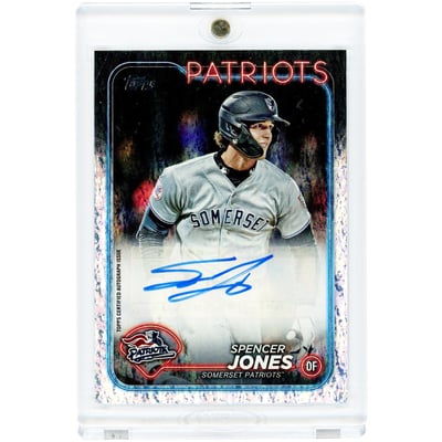Spencer Jones New York Yankees Autographed 2024 Topps Pro Debut Speckle Foil #PD-165 #80/199 Card 
