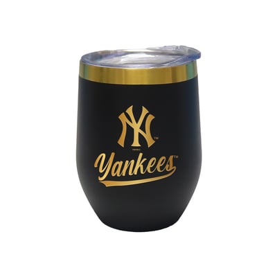 New York Yankees The Memory Company 12oz. Stainless Steel Gold Lettering Stemless Wine Tumbler
