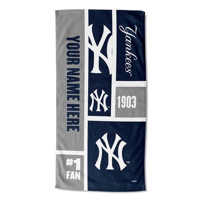New York Yankees The Northwest Group 30'' x 60'' Colorblock Personalized Beach Towel