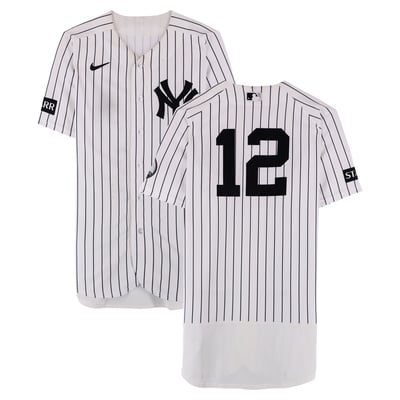 Trent Grisham New York Yankees Fanatics Authentic Game-Used #12 White Pinstripe Jersey vs. Seattle Mariners on August 13, 2026