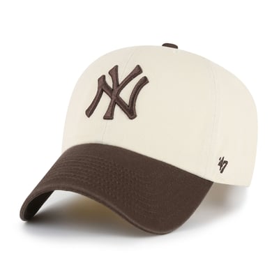  New York Yankees '47 Unisex Two-Tone Fashion Clean Up Adjustable Hat - Natural/Brown