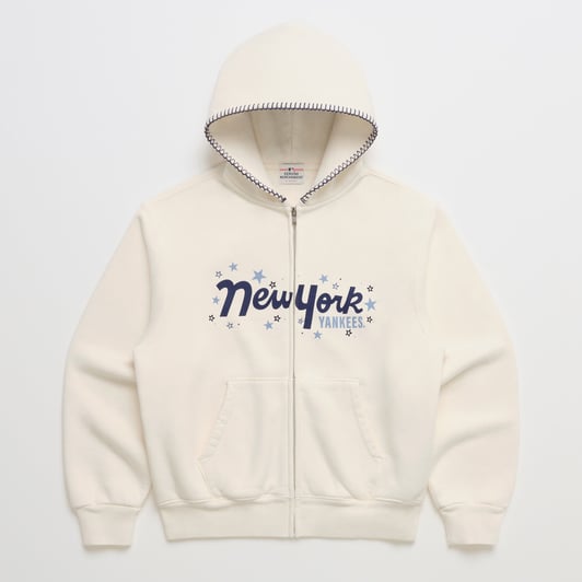 New York Yankees Madhappy Unisex Star Fleece Full-Zip Hoodie - Cream