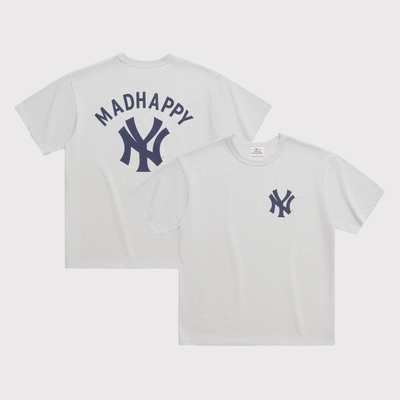 New York Yankees Madhappy Unisex Heavyweight T-Shirt - Heather Gray