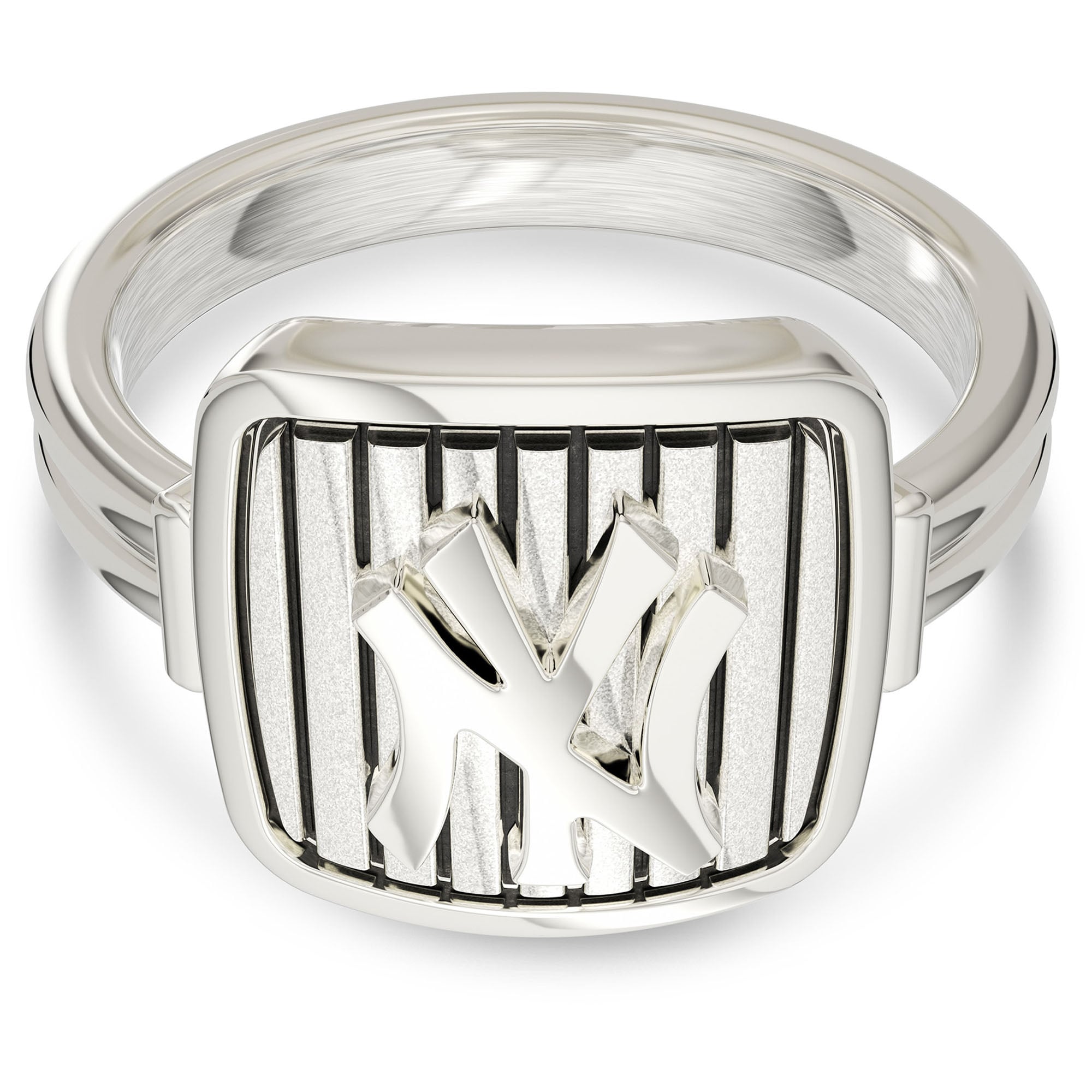 Women's New York Yankees Bixler's Pinstripe Logo Sterling Silver Ring