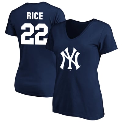 Ben Rice New York Yankees Fanatics Women's Plus Size Name & Number V-Neck T-Shirt - Navy