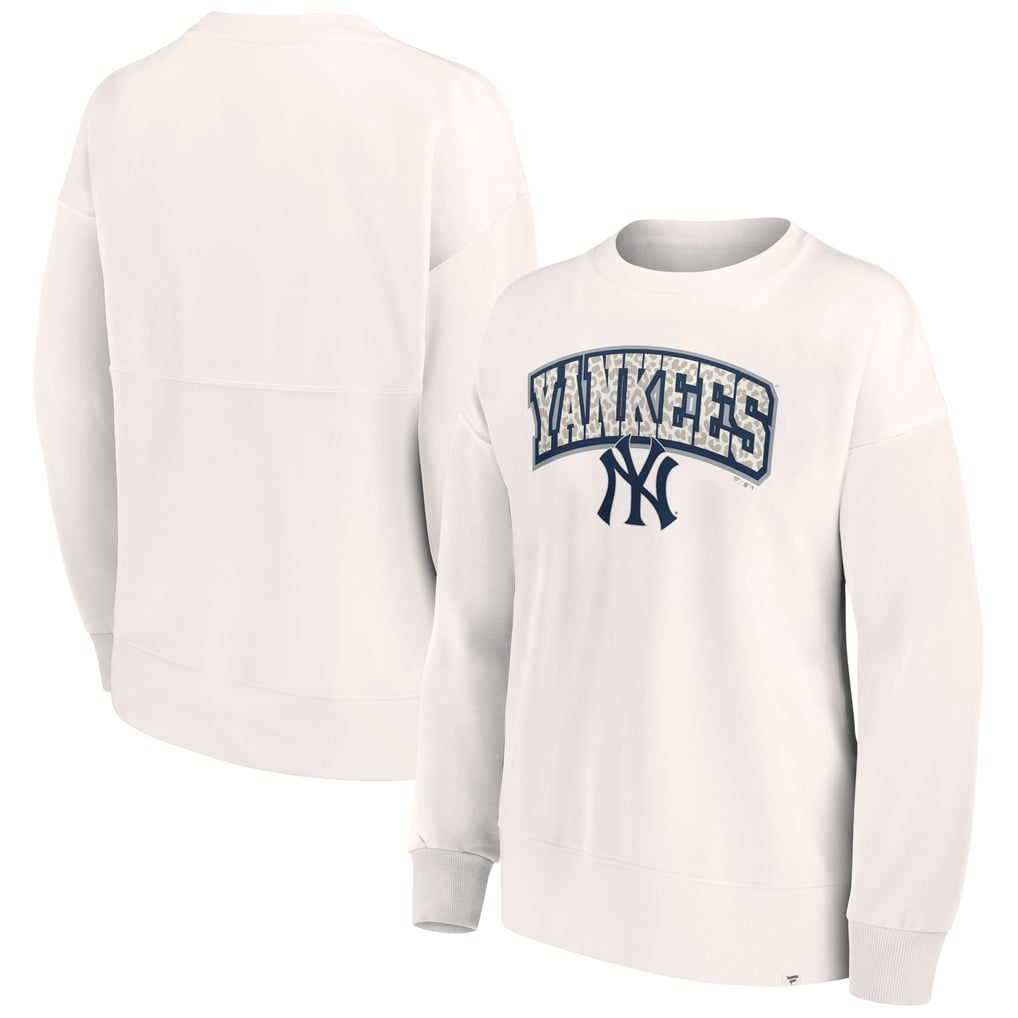 New York Yankees Fanatics Women's Leopard Pullover Sweatshirt - Cream