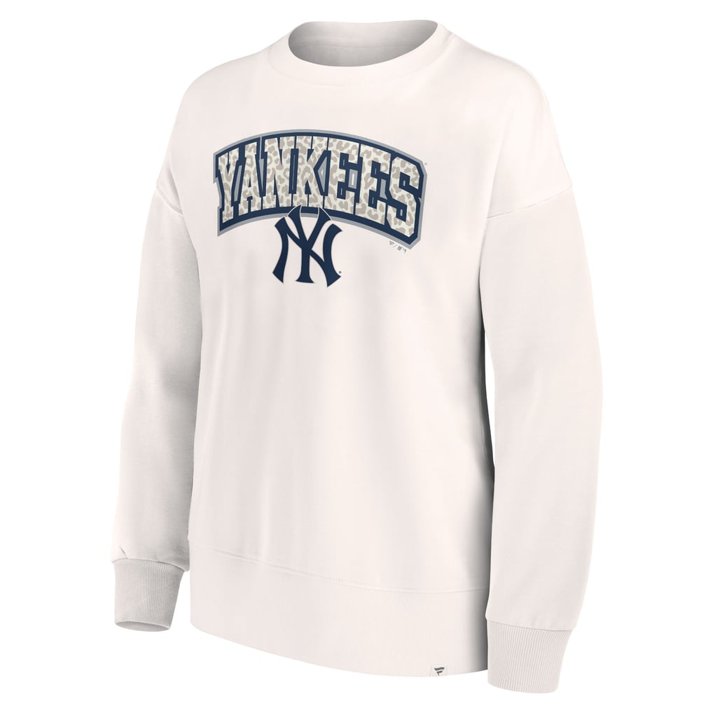 New York Yankees Fanatics Women's Leopard Pullover Sweatshirt - Cream