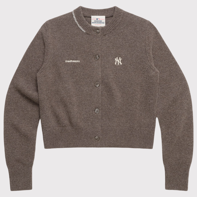 New York Yankees Madhappy Women's Full-Button Cardigan - Brown