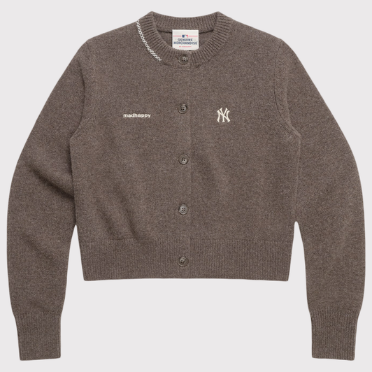 New York Yankees Madhappy Women's Full-Button Cardigan - Brown