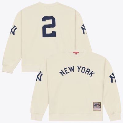 New York Yankees Mitchell & Ness Women's Name & Number Pullover - Cream