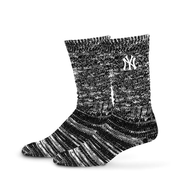  New York Yankees PRO Compression Women's Slouchy Slub Textured Boyfriend Socks - Black