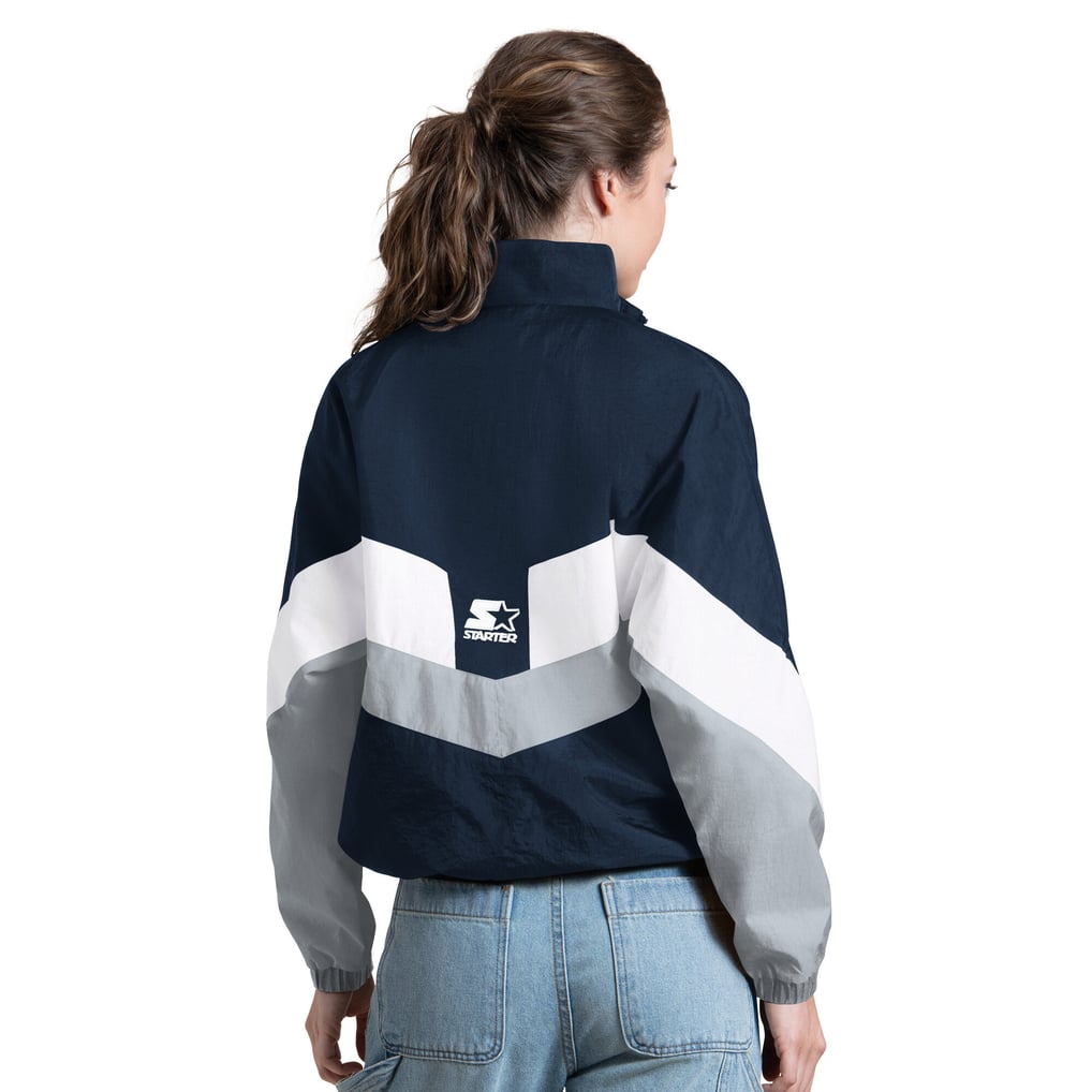  New York Yankees Starter Women's Yardline Quarter-Zip Pullover - Navy
