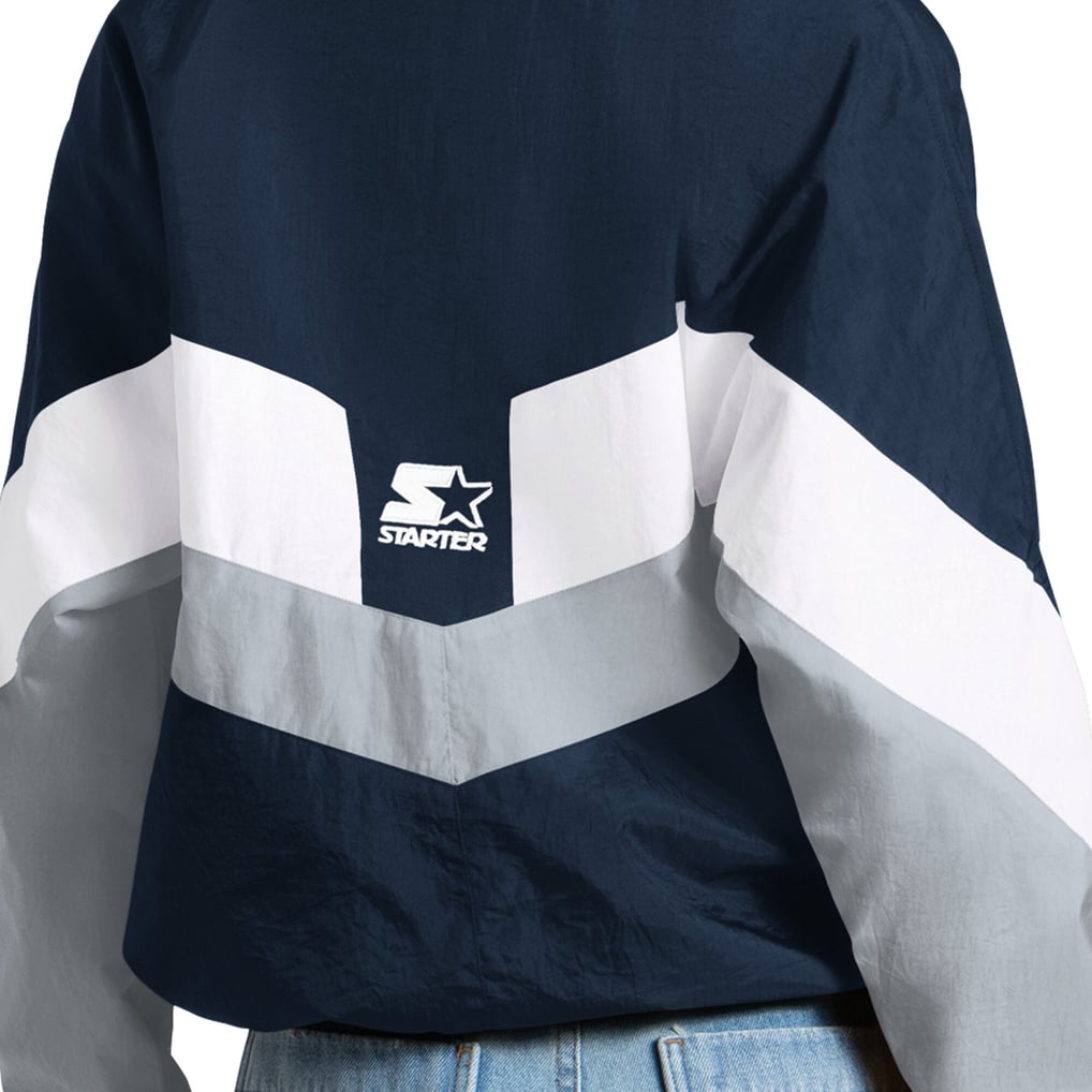  New York Yankees Starter Women's Yardline Quarter-Zip Pullover - Navy