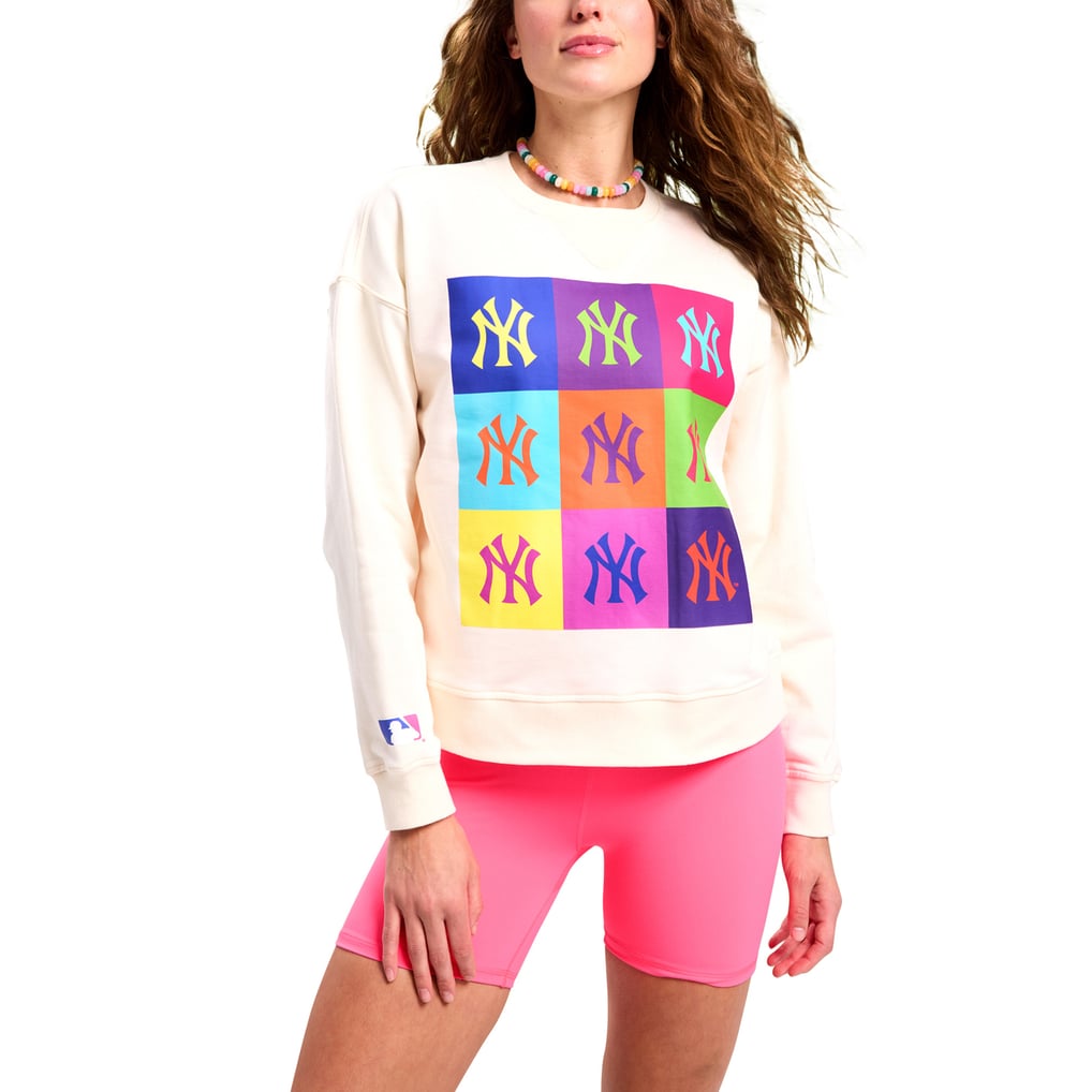 New York Yankees Terez Women's Classic Oversized Pullover Sweatshirt - Cream