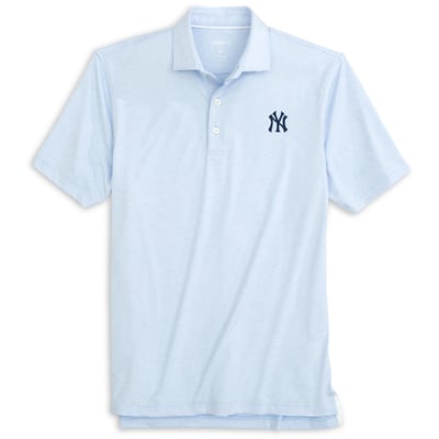 New York Yankees Johnnie-O Youth Lyndon Striped Jersey Performance Polo - Blue