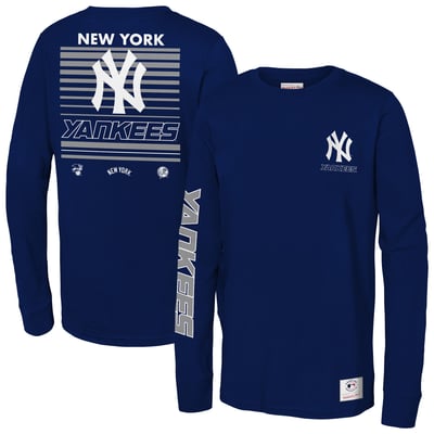 New York Yankees Mitchell & Ness Youth Triple Play Long Sleeve T-Shirt - Navy