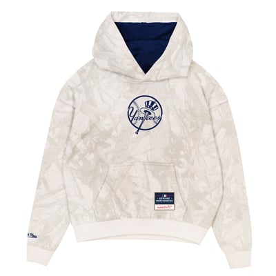  New York Yankees Mitchell & Ness Youth Ghosted Fleece Hoodie - White