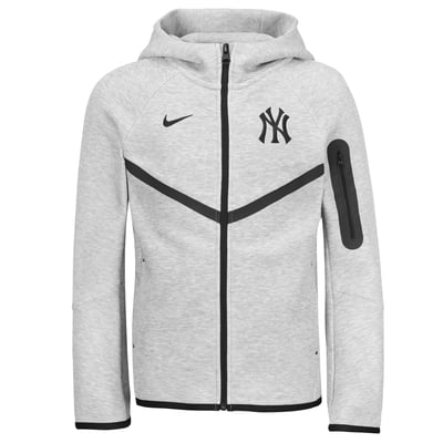  New York Yankees Nike Youth Tech Fleece Raglan Full-Zip Windrunner Hoodie - Heather Gray