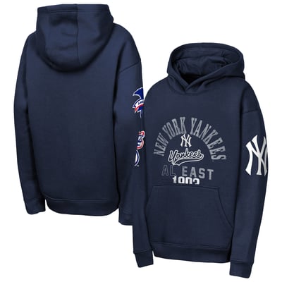  New York Yankees Outerstuff Youth Premium Sweep Fleece Hoodie - Navy
