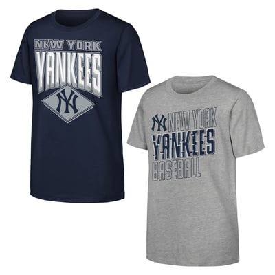 New York Yankees Outerstuff Youth Trench Kings 2-Pack T-Shirt Set - Navy/Gray